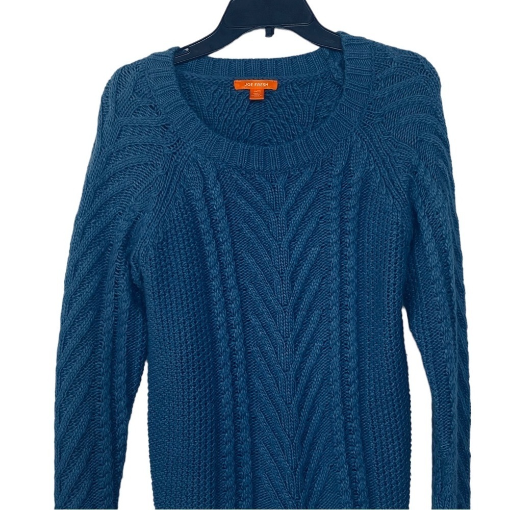 Joe Fresh Light Blue Chunky Knit Pull Over Sweater. Sz M